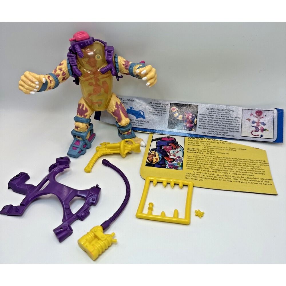Vintage 1990 Mutagen Man TMNT Figure w/ Accessories Teenage Mutant Ninja Turtles